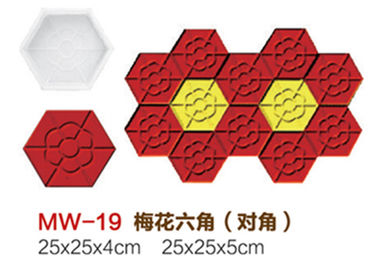 China Vormen van de de Oprijlaanbetonmolen van pp de Plastic voor het Maken van Hexagonale Baksteen snakken Levensduur leverancier